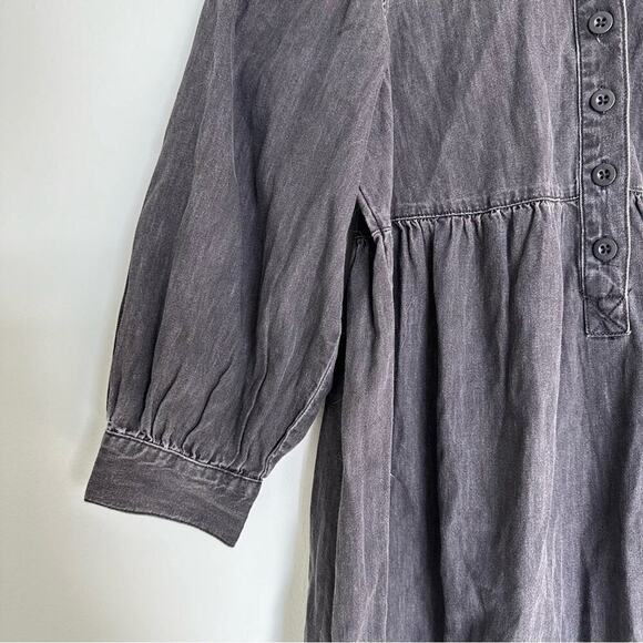 Madewell Denim Babydoll Shirtdress in Washed Black Dress - Picture 9 of 10